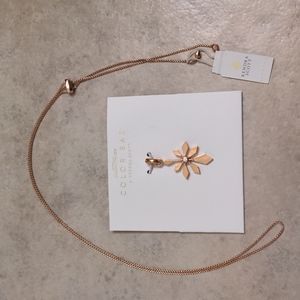 NEW Kendra Scott Geometric Flower Charm Necklace in Rose Gold